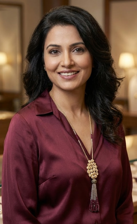 Fine One Necklace - Lucite Smoke Grey Beads with Garnets