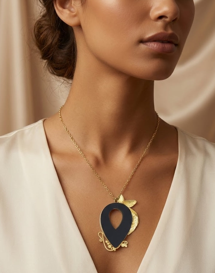 Fine One Necklace - Black Onyx and 39mm Pendant