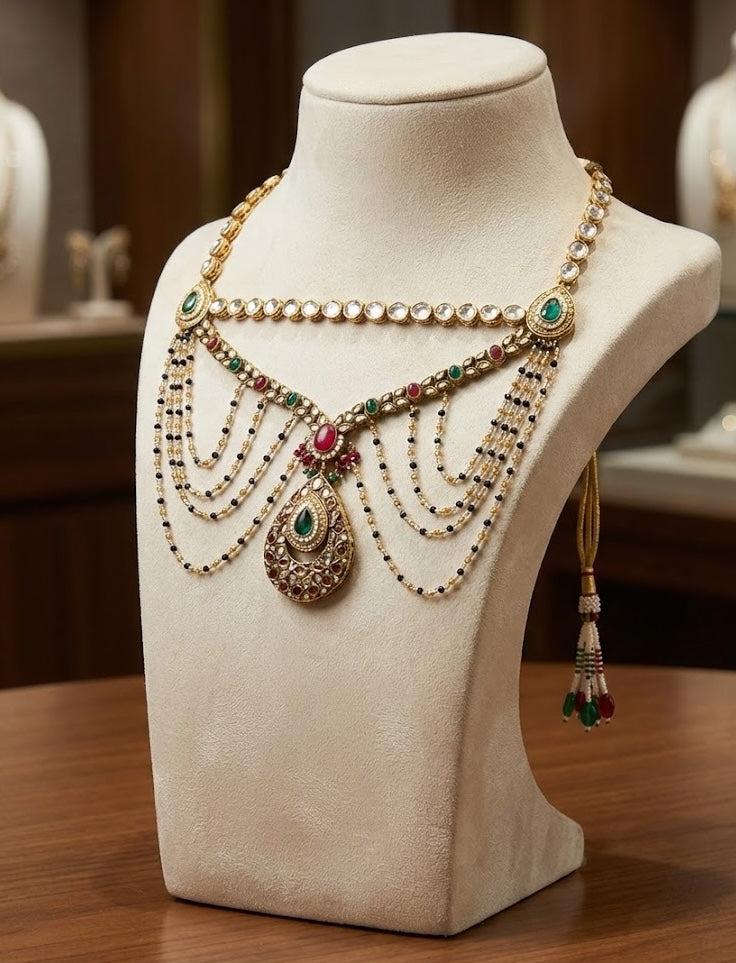 Victoria Necklace - Handmade Brass with 18K Gold Plate, 65mm x 50mm Pendant