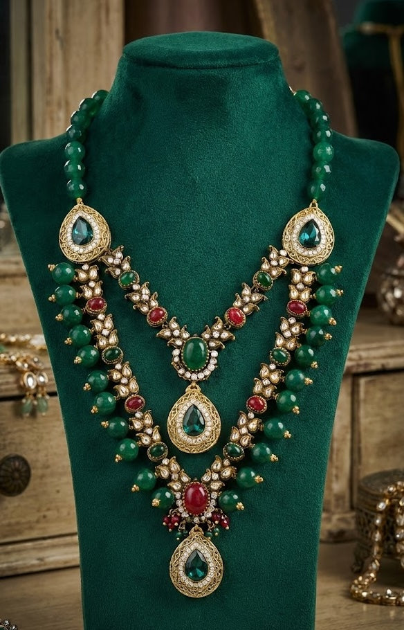 Victoria Necklace - Handmade Brass with 22K Gold Finish, 50mm x 22mm