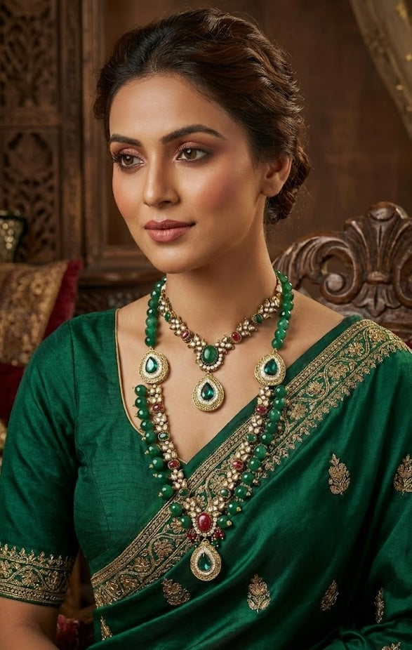 Victoria Necklace - Handmade Brass with 22K Gold Finish, 50mm x 22mm