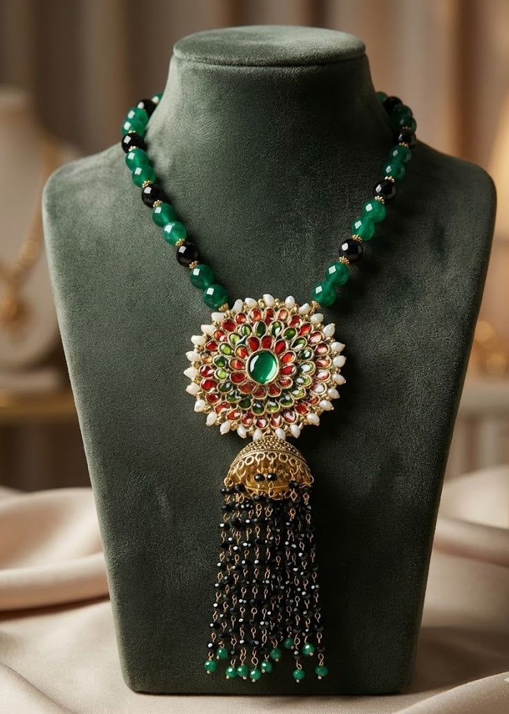 Victoria Necklace - Sustainable Brass with 22K Gold Plating, 160mm x 58mm Pendant