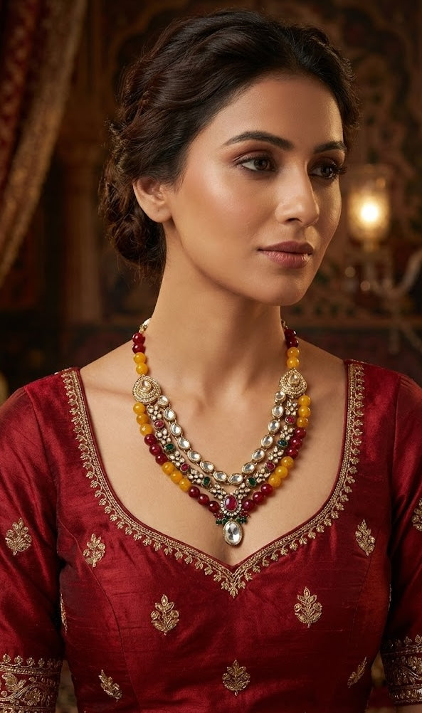 Victoria Necklace - Handmade Brass with 18K Gold Plate, 60mm x 15mm