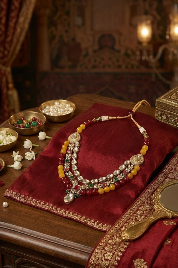 Victoria Necklace - Handmade Brass with 18K Gold Plate, 60mm x 15mm