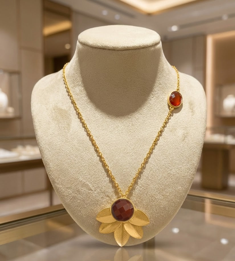 Nature Story Necklace - Handmade Brass with 22K Gold Plating