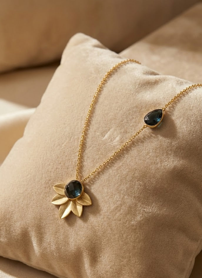 Nature Necklace - Brass with 22K Gold, 33mm x 37mm Pendant, 710mm Chain