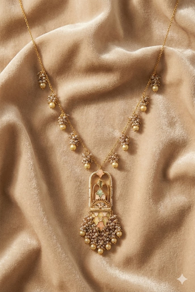Jannat Necklace - Festive Brass Chandeliers with 22K Gold Plating