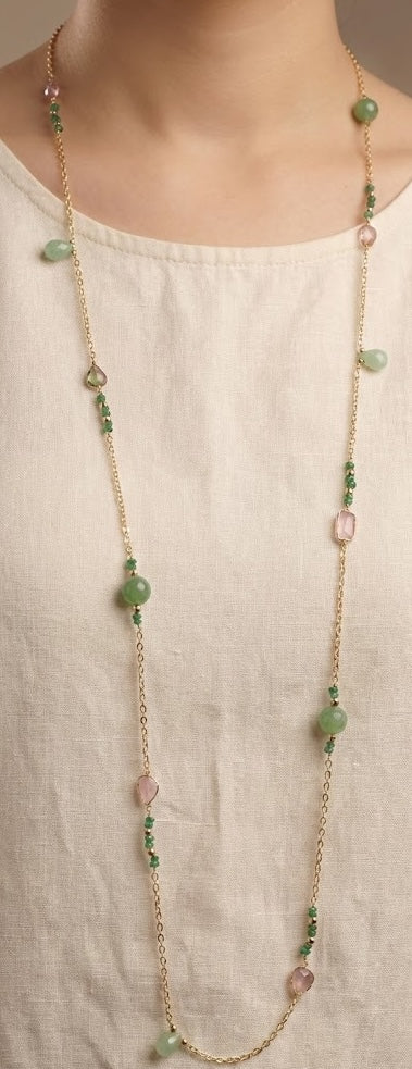 Celestial Gemstone Long Necklace