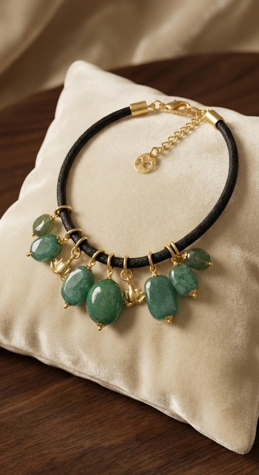 Love bracelet Verdant Elegance in Green Onyx and Jade