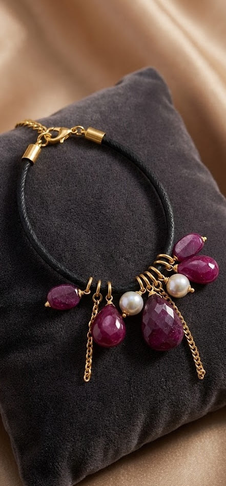 Love bracelet Regal Radiance in Ruby and Pearls 43mm