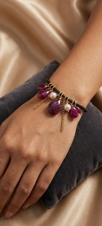 Love bracelet Regal Radiance in Ruby and Pearls 43mm