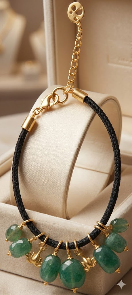 Love bracelet Harmony Stone  in Green Onyx and Jade 25mm