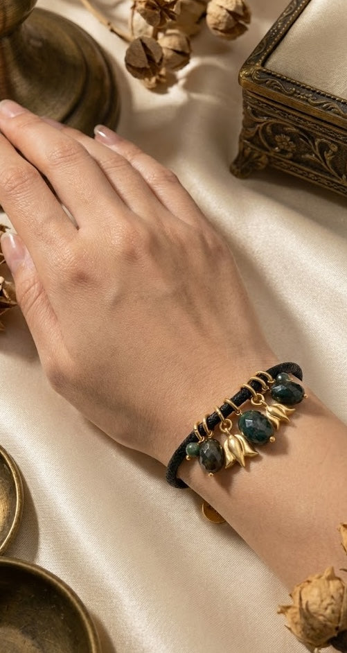 Love bracelet Shadowstone  in Black Onyx 21mm