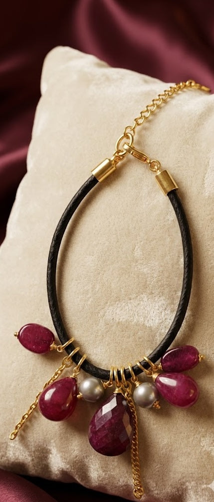 Love bracelet Regal Radiance  in Ruby and Pearls 43mm