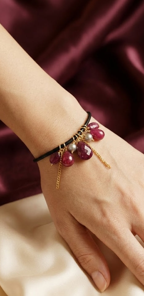 Love bracelet Regal Radiance  in Ruby and Pearls 43mm