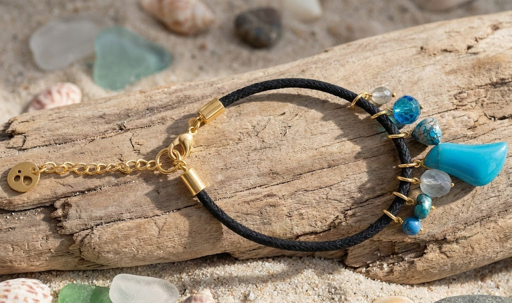 Rakhi Tranquil Sparkle Necklace in Turquoise and Glass 34mm