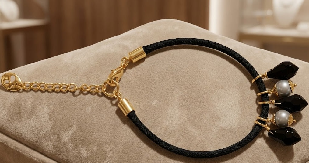 Rakhi Eternal Elegance Necklace in Black Onyx and Pearl 24mm