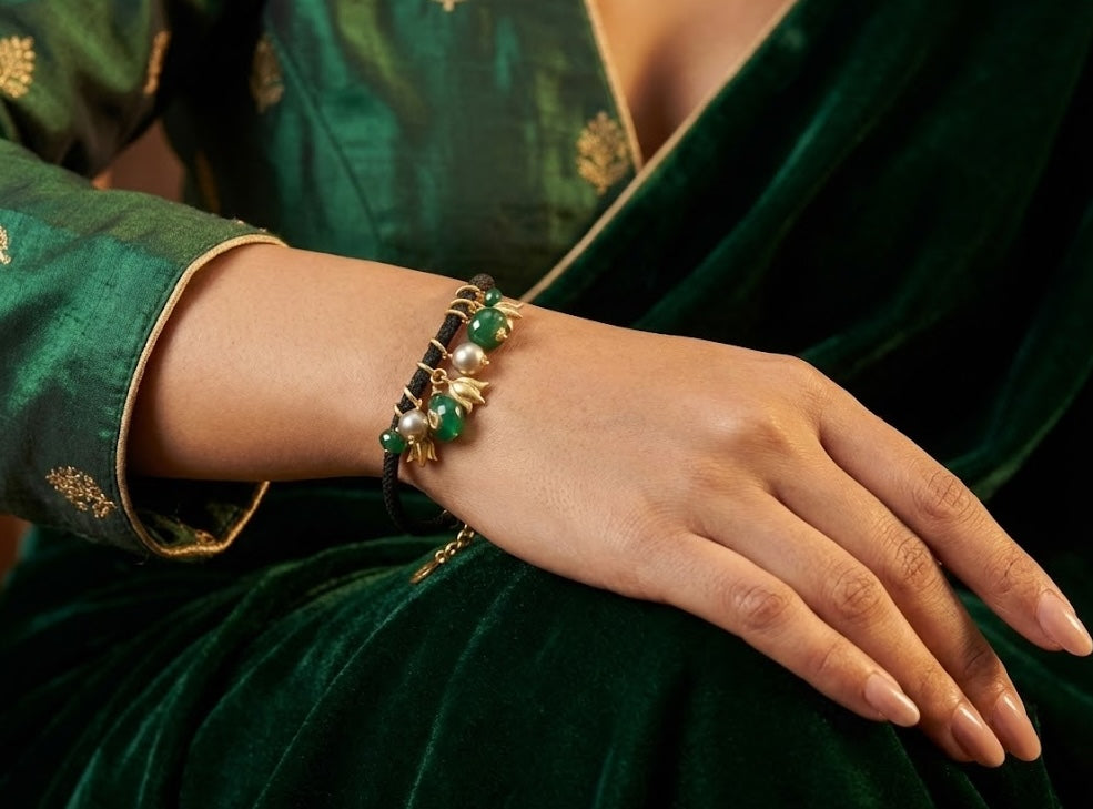 Rakhi Sunlit Shadow Necklace in Onyx, Citrine, and Pearl