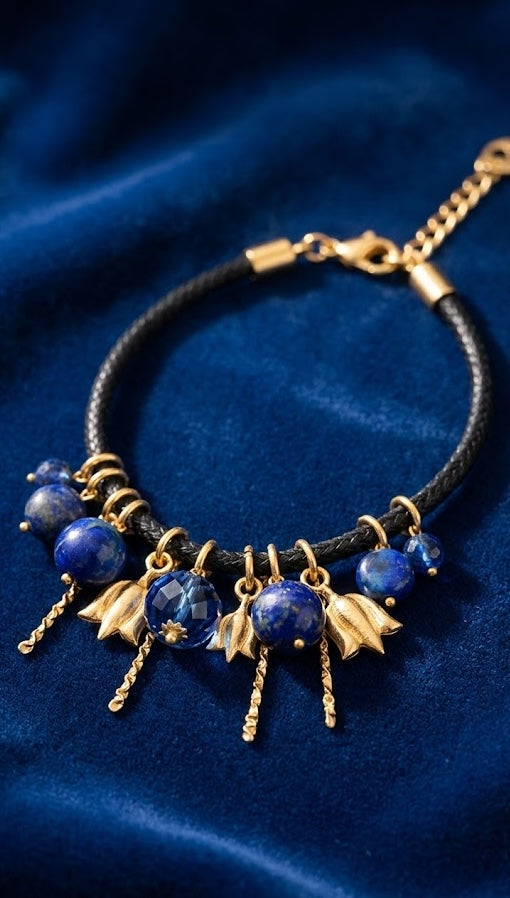 Love bracelet Royal Azure in Lapis Lazuli and CZ 33mm