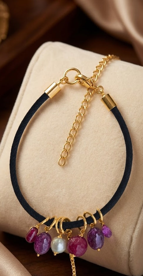 Love bracelet Radiant Elegance in Ruby and Pearls 36mm