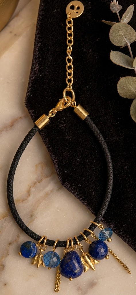 Love bracelet Celestial Radiance in Lapis Lazuli and CZ 34mm