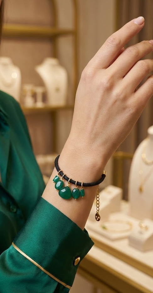 Love bracelet Enchanted Forest  in Green Onyx