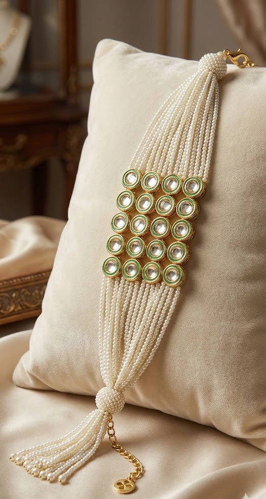 Necklace - Elegant Brass with 22K Gold Finish and Unique Natural Stones