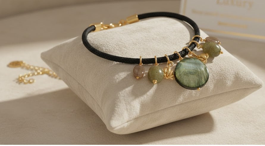 Rakhi Harmony Necklace in Tiger Eye and Shell