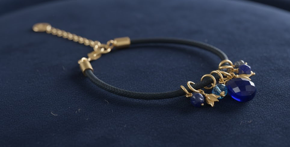 Rakhi Radiance Necklace in Lapis and Aquamarine