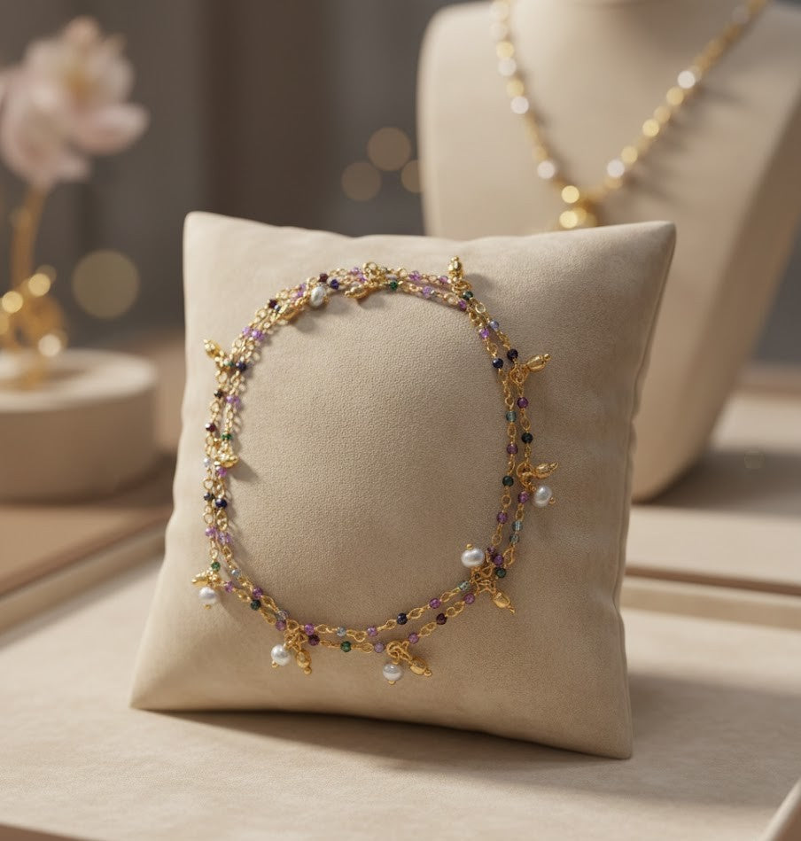 Ethically Crafted Tourmaline Gold-Plated Bracelet