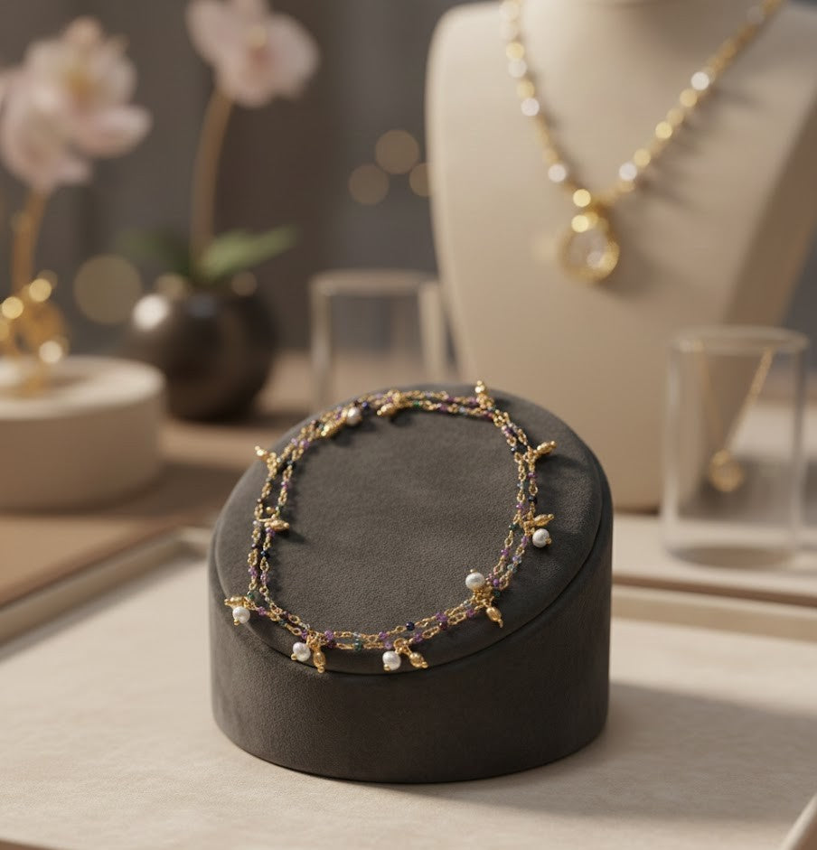 Ethically Crafted Tourmaline Gold-Plated Bracelet