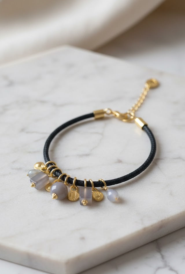 Love bracelet Emerald Harmony  in Green Onyx and Jade 25mm