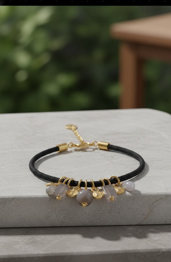 Love bracelet Ethereal Glow  in Chalcedony and Opal 20mm