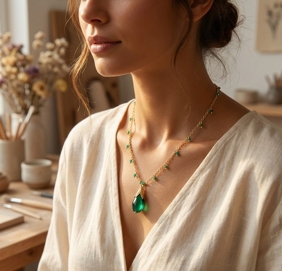 Fine One Necklace with Brass and 18K Gold Finish