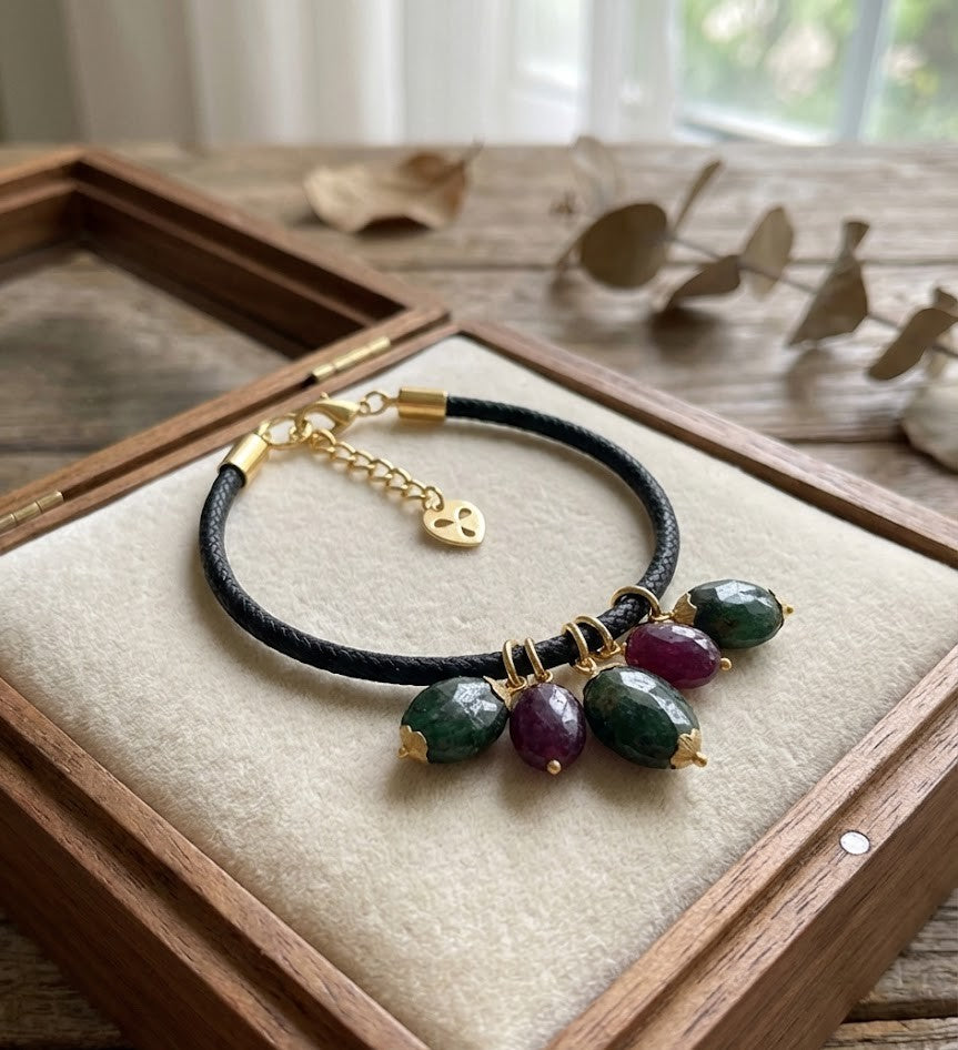 Love bracelet Regal Radiance in Emerald and Ruby 25mm