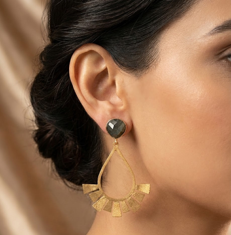 Metal Blast Earrings with 22K Gold-Plated, Handmade in India