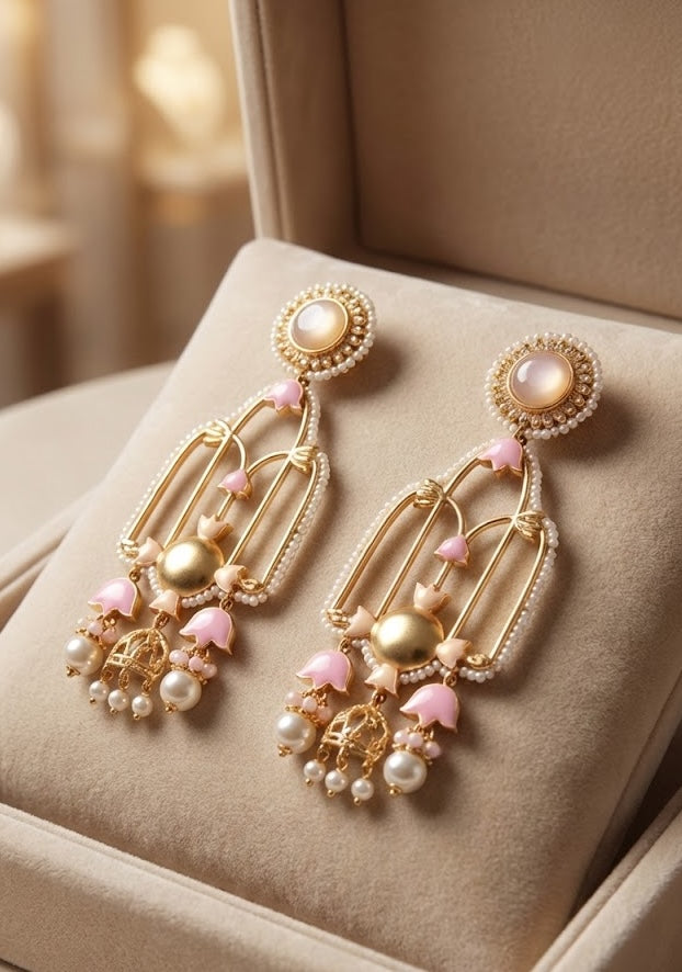 Timeless Handmade Jannat Earrings – Featuring Exquisite 22K Gold Plating