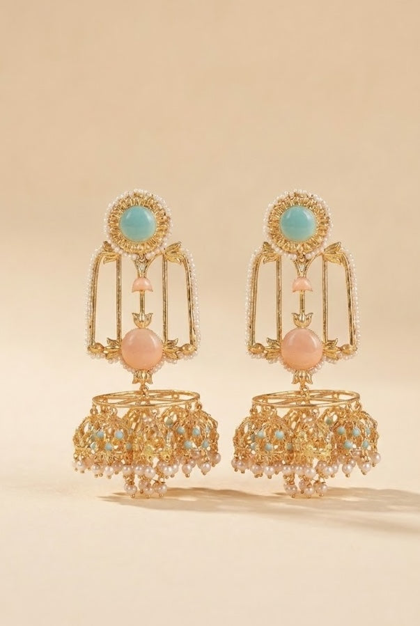 Elegant Jannat Earrings – Handmade with a Luxe 22K Gold Finish