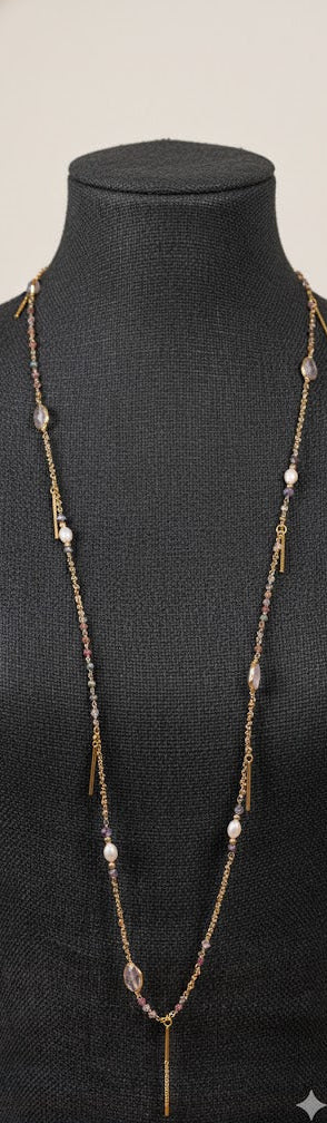 Celestial Tourmaline Grace Long Necklace - Premium Tourmaline with Timeless Elegance