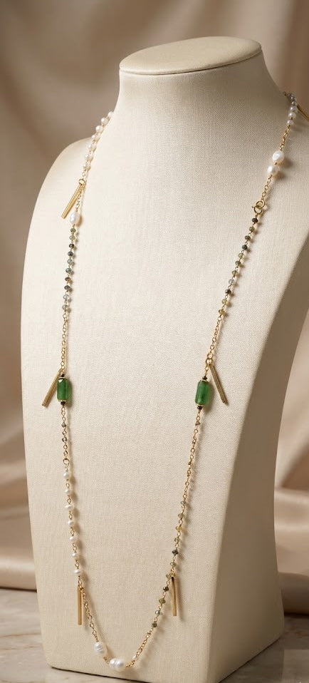 Majestic Tourmaline Grace Long Chain Necklace