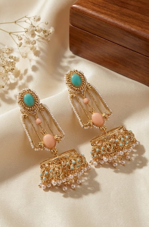 Jannat Earrings – Handmade Artisan Craft with 22K Gold Finish
