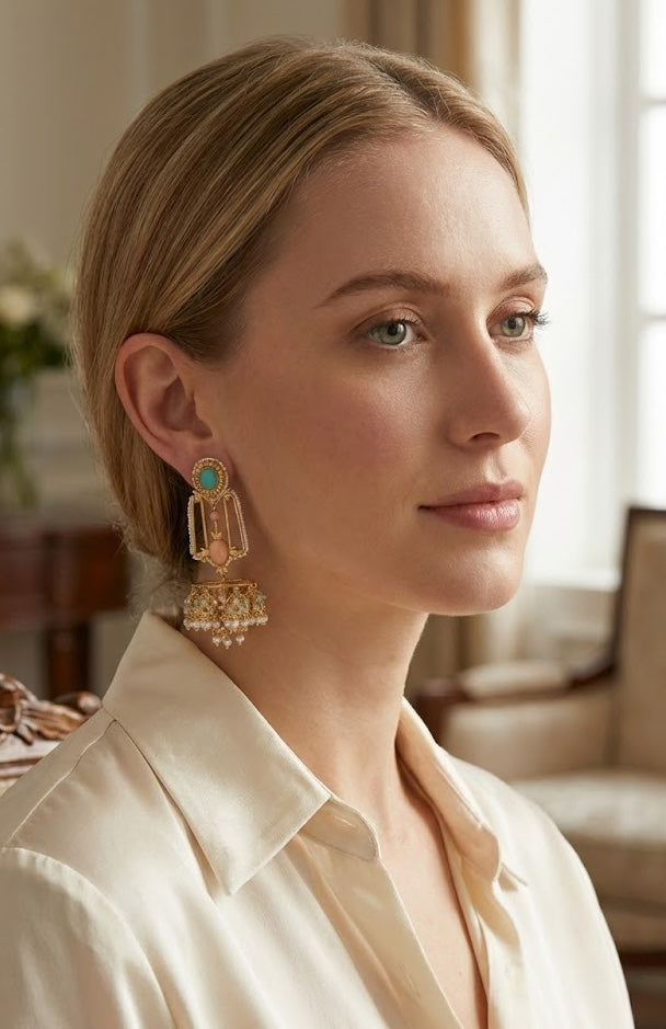 Jannat Earrings – Handmade Artisan Craft with 22K Gold Finish