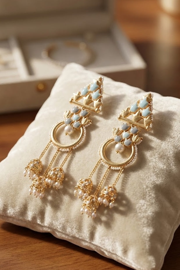 Jannat Earrings – Handcrafted Beauty with 22K Gold Plating