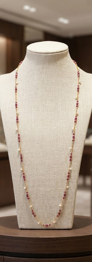 Eternal Ruby Grace Long Chain Necklace