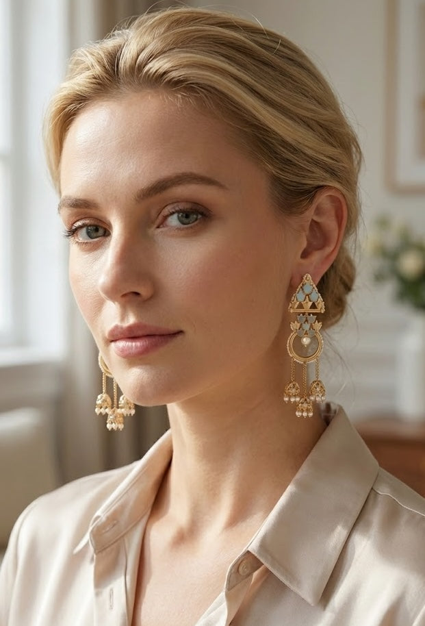 Jannat Earrings – Handcrafted Beauty with 22K Gold Plating