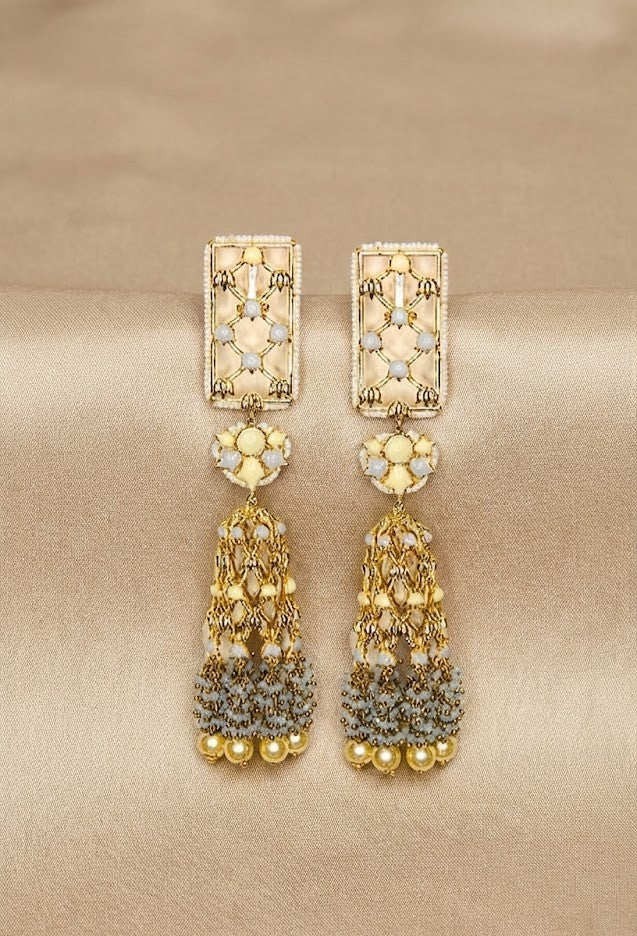 Jannat Earrings – Statement 138mm Drop with Luxurious 22K Gold Plate