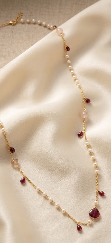 Regal Pearl Radiance Long Chain Necklace