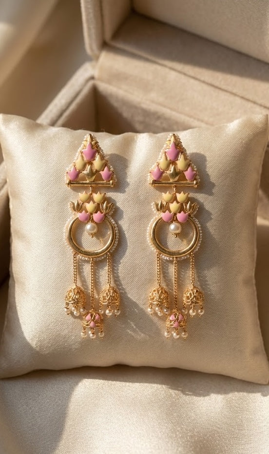 Elegant Jannat Earrings – Featuring a 22K Gold-Plated Design