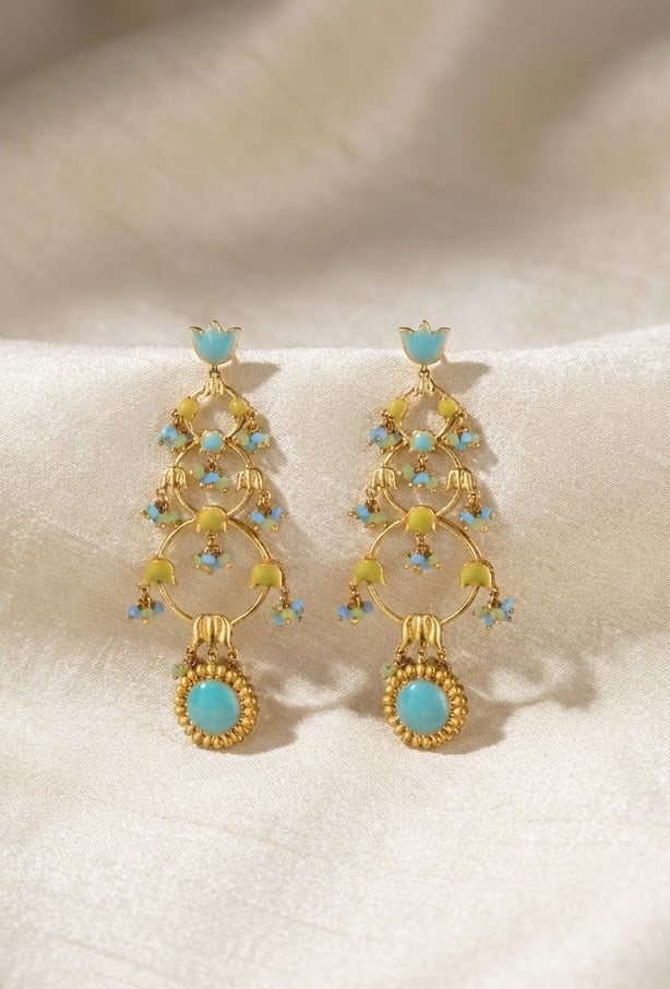 Elegant 22K Gold-Plated Jannat Earrings – Handmade Jewelry