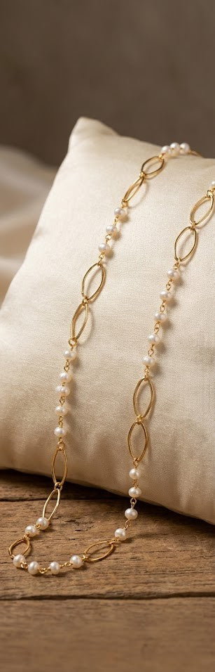 Pearl Serenity Grace Long Chain Necklace